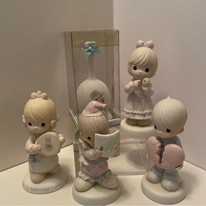 Vintage Precious Moments Lot Of 5 Bell And 4 Figurines